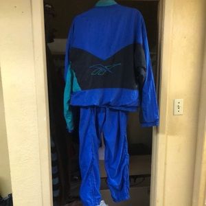 Reebok Vintage Blue and Black Windbreaker Tracksuit